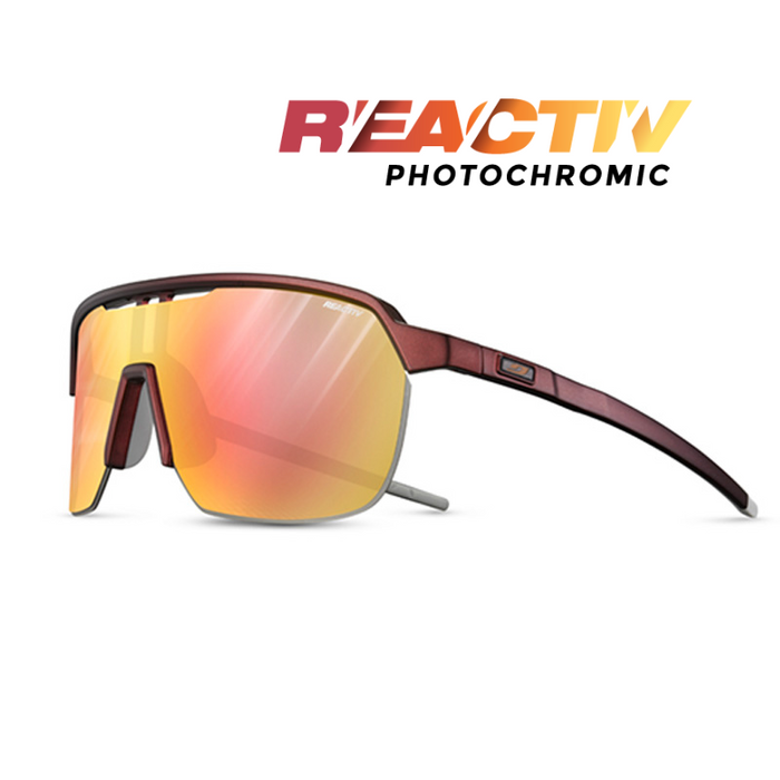 Julbo Frequency Sunglasses Burgandy/Light Gray REACTIV 1-3