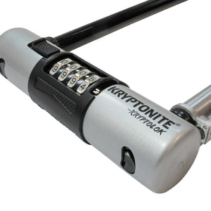 Kryptonite KryptoLok U-Lock - 4 x 9", 4-Digit Combination, Black, Includes bracket