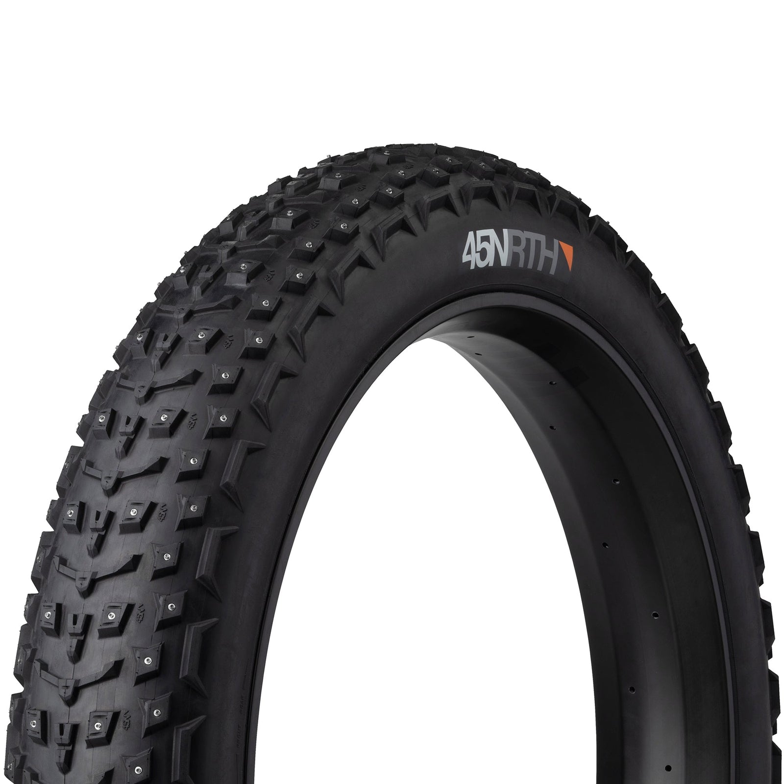 45NRTH Dillinger 5 Studded Fat Bike Tire 26 x 4.6, 258 Steel Carbide Studs, Tubeless Ready Folding, 60tpi, Black