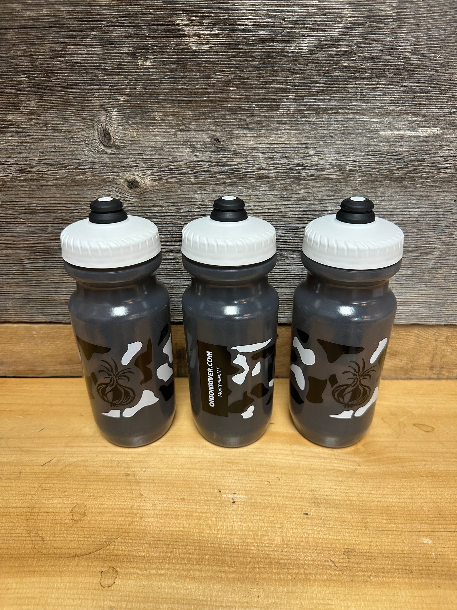 Specialized 2025  Cow - Smoke w/ Black and White Spots  "Cow-Mo"  ORO Small Custom Water Bottle 21 OZ