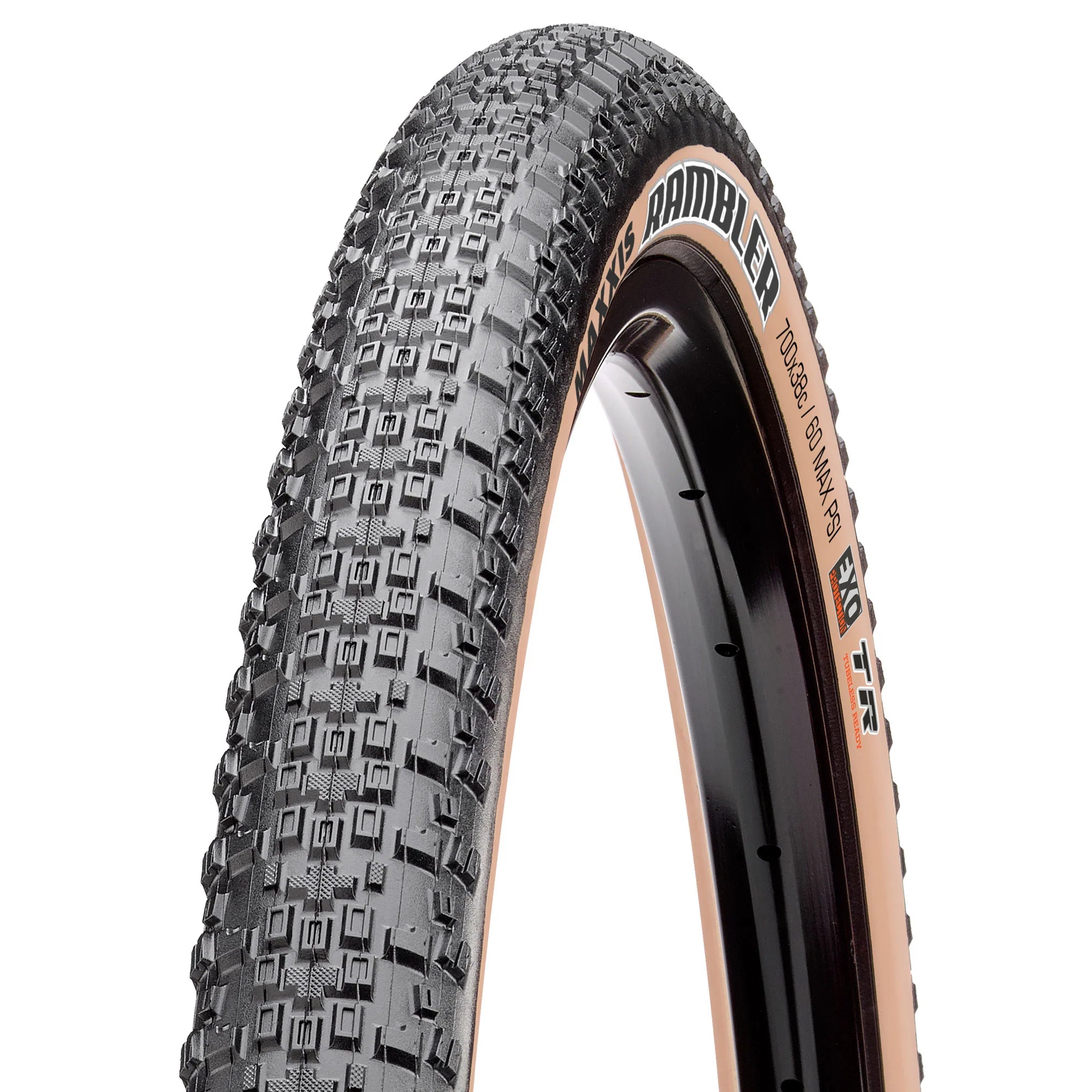 Maxxis Rambler Tire - 700 x 40 Tubeless Folding Black/Dark Tan Dual EXO
