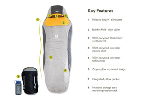 Nemo Tempo Sleeping Bag 35° Men's Long Paloma Gray/Mango