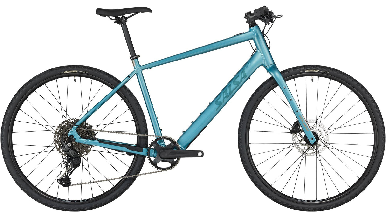 Salsa Confluence Flat Bar Cues 11 Ebike - 700c, Aluminum, Dark Cyan, Medium