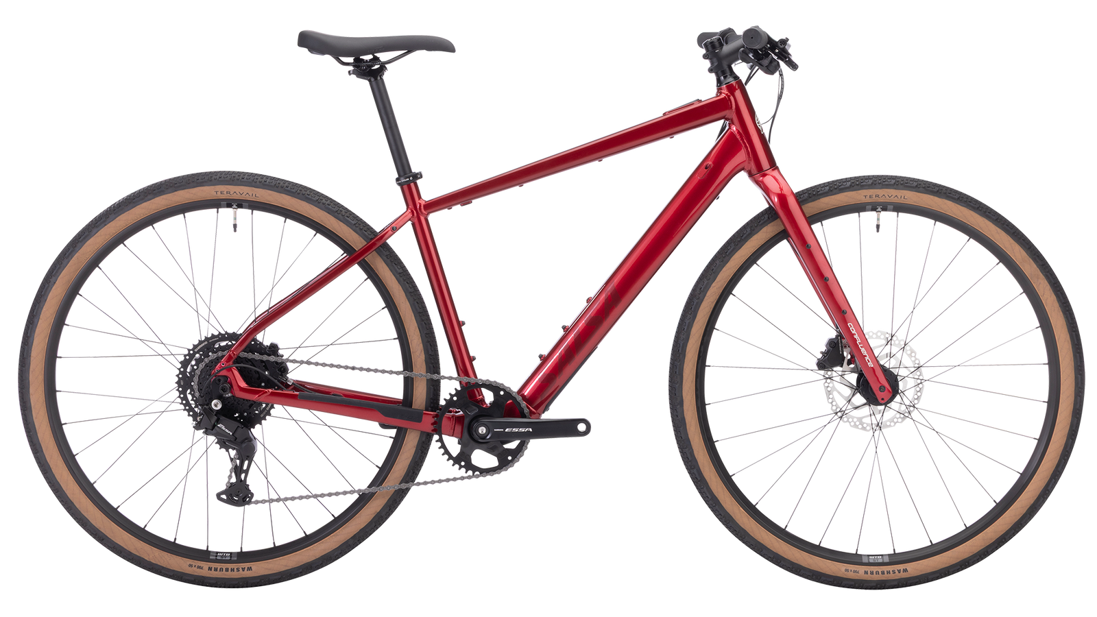 Salsa 2026 Confluence Flat Bar Essa 8 Ebike - 700c, Aluminum, Canyon Red - MD