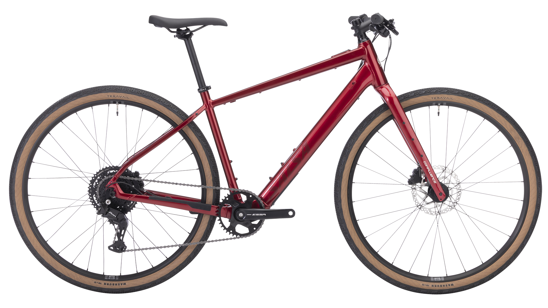 Salsa 2026 Confluence Flat Bar Essa 8 Ebike - 700c, Aluminum, Canyon Red - MD